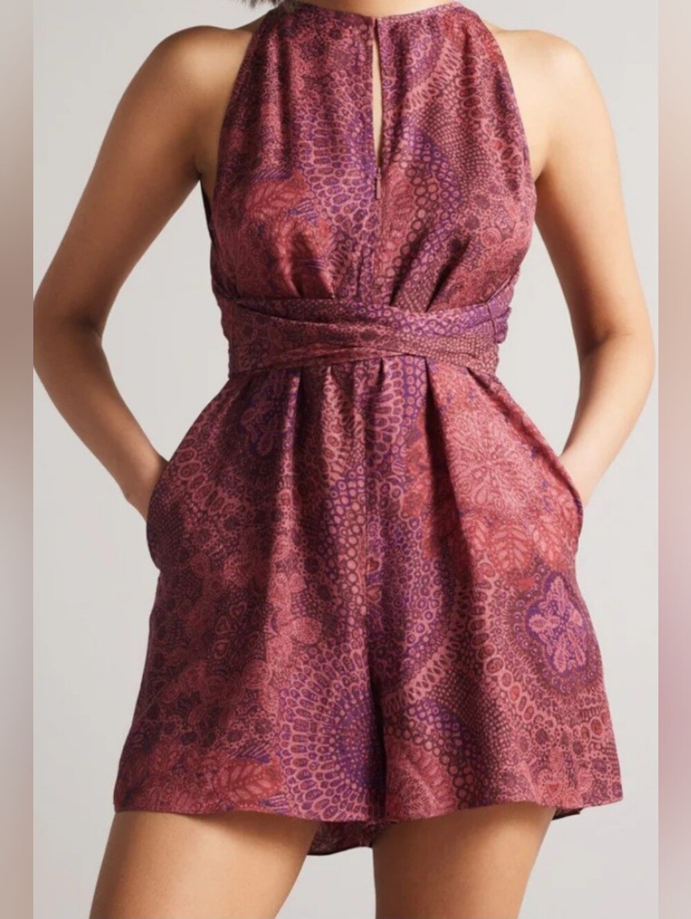 Ted Baker Odesia Wrap Playsuit Keyhole Romper SleeveleOdesia Wrap Playsuit 1